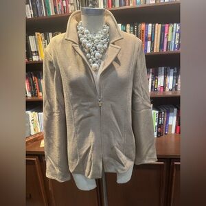 St. John Beige Santana Knit Women's Blazer 14